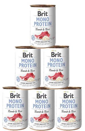Brit Mono Protein DOG Adult Lamb&Rice Karma mokra z jagnięciną i ryżem op. 6x400g PAKIET