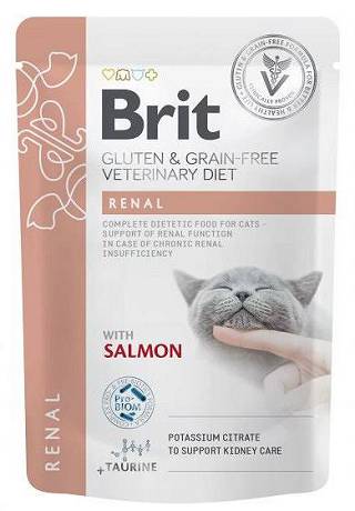 Brit Veterinary Diet CAT Renal Salmon Karma mokra z łososiem op. 85g