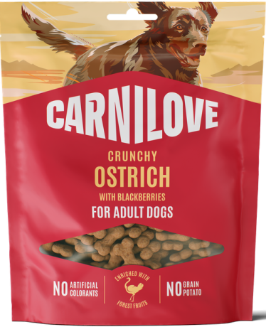 Carnilove DOG Adult Snack Crunchy Ostrich Przysmak ze strusiem i jeżynami 200g