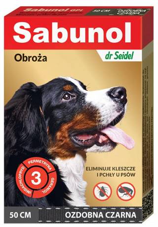 Sabunol Obroża Kolor czarny dla psa dł. 50cm