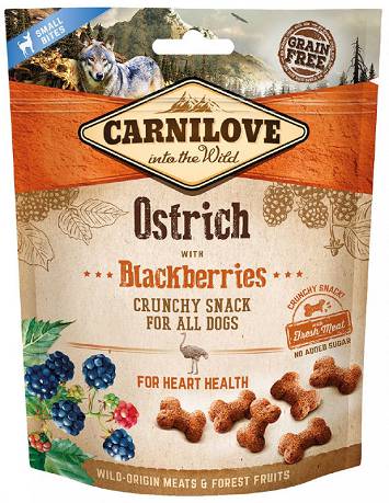 Carnilove Crunchy Ostrich with blackberries Przysmak ze strusiem i jeżynami dla psa op. 200g