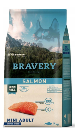 Bravery DOG Grain Free Adult Mini Salmon Karma sucha op. 7kg