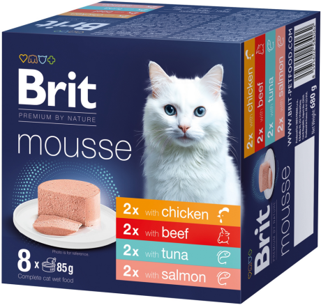 Brit Premium CAT Mousse Multipack Mokra Karma 8x85g MIX