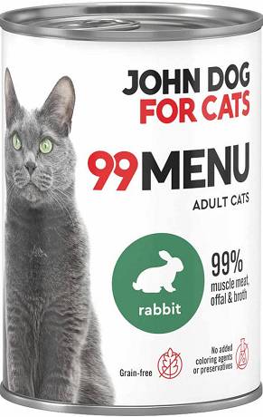 John Dog for Cats Adult 99 MENU Rabbit Mokra Karma z królikiem dla kota 400g