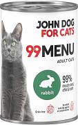 John Dog for Cats Adult 99 MENU Rabbit Mokra Karma z królikiem dla kota 400g