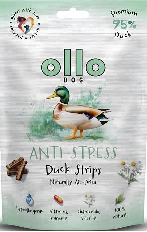 Ollo Air-Dried Anti-Stress Duck Strips Przysmaki z kaczką dla psa 80g