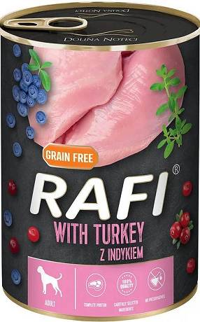 Rafi Pies with Game Mokra Karma z indykiem, borówką i żurawiną 400g