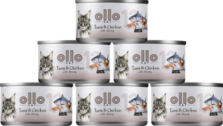 Ollo nr 12 Tuna&Chicken with Shrimp Mokra Karma z tuńczykiem, kurczakiem i krewetką w galaretce dla kota 70g