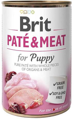 Brit Pate&Meat DOG Puppy Chicken&Turkey Karma mokra z kurczakiem i indykiem op. 800g