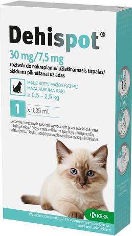 KRKA Dehispot Krople na robaki dla kota 0.5-2.5kg (1 pipeta 0.35ml)