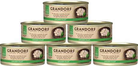 Grandorf Adult Chicken Fillet Mokra Karma z kurczakiem w sosie dla kota 6x70g PAKIET