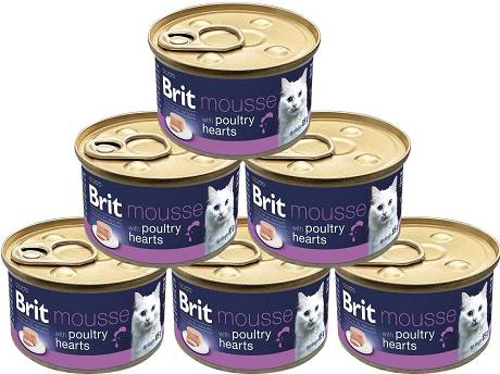 Brit Premium CAT Mousse Poultry Heart Mokra Karma z sercami drobiowymi 12x85g PAKIET