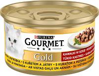 Gourmet CAT Gold Karma mokra z kurczakiem i wątróbką (sos) op. 85g