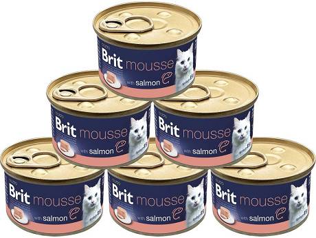 Brit Premium CAT Mousse Salmon Mokra Karma z łososiem 12x85g PAKIET