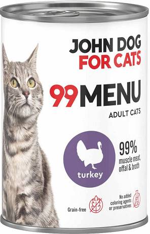 John Dog for Cats Adult 99 MENU Turkey Mokra Karma z indykiem dla kota 400g