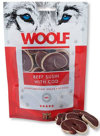 Woolf Beef Sushi with Cod Przysmak z wołowiną i dorszem dla psa op. 100g