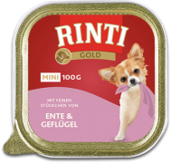 Rinti Gold Mini DOG (mit ente&geflugel) Karma mokra z kaczką i drobiem op. 16x100g PAKIET