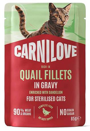 Carnilove CAT Sterilised Quail Fillets in Gravy Mokra Karma z przepiórką 85g