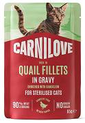 Carnilove CAT Sterilised Quail Fillets in Gravy Mokra Karma z przepiórką 85g