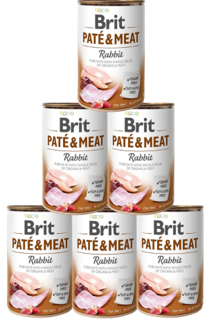 Brit Pate&Meat DOG Adult Rabbit Karma mokra z królikiem op. 6x400g PAKIET