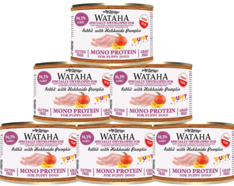 Wataha Mono Puppy Rabbit&Hokkaido Mokra Karma z królikiem i dynią Hokkaido dla szczeniaka 12x185g PAKIET