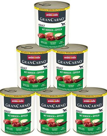 Animonda GranCarno DOG Adult Karma mokra z jeleniem i jabłkiem op. 6x800g PAKIET