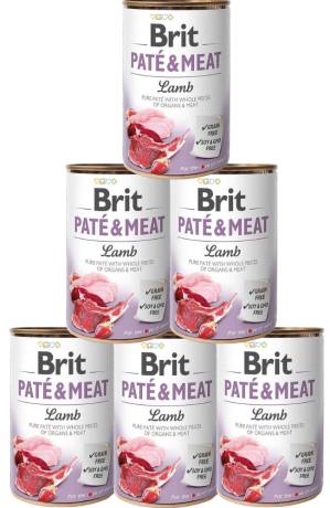 Brit Pate&Meat DOG Adult Lamb Karma mokra z jagnięciną op. 6x800g PAKIET