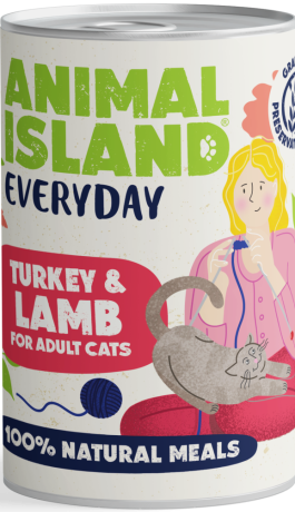Animal Island Everyday Turkey&Lamb Mousse Mokra Karma z indykiem i jagnięciną w musie dla kota 400g