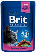 Brit Premium CAT with Chicken&Turkey Karma mokra z kurczakiem i indykiem op. 100g