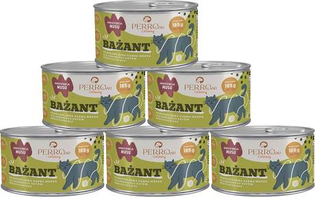 PerroLand CATering Adult Mokra Karma z bażantem dla kota 12x185g PAKIET