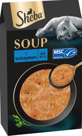 Sheba Soup Mokra Karma z tuńczykiem w sosie dla kota 4x40g