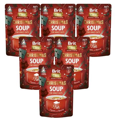 Brit Care Cat Christmas Soup with Fish Mokra Karma z rybą dla kota 15x75g PAKIET