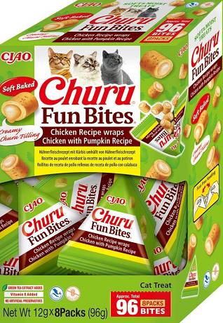 Inaba Ciao Churu Fun Bites Chicken with Pumpkin Recipe Przysmak dla kota 8x12g