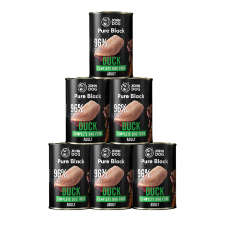 John Dog Adult Pure Black Duck Karma z kaczką dla psa op. 6x400g PAKIET