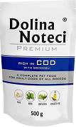 Dolina Noteci Premium DOG Adult Karma mokra z dorszem i brokułami 500g SASZETKA