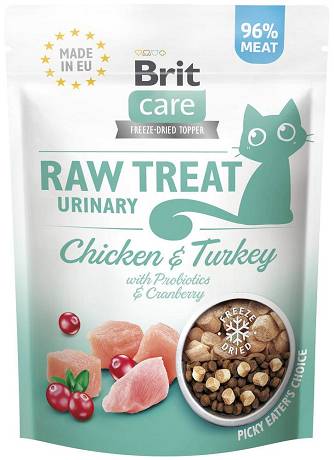 Brit Care Raw Treat Urinary Chicken&Turkey Przysmak z kurczakiem i indykiem dla kota op. 40g