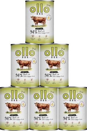 Ollo Plus Beef with Collagen Dog Adult Mokra Karma z wołowiną i kolagenem dla psa 12x400g PAKIET
