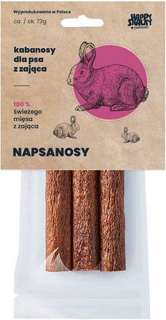 Happy Snacky Napsanosy Przysmaki z zająca dla psa 3szt