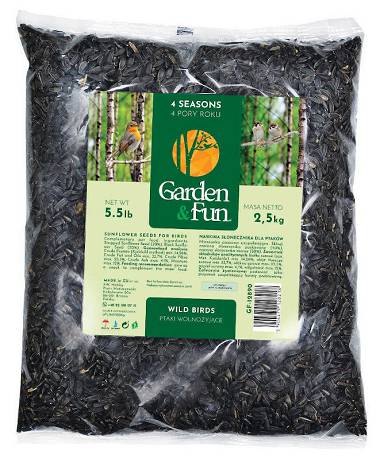 Garden&Fun Nasiona słonecznika czarnego dla ptaków wolnożyjących op. 1.6kg nr kat. GF-12890