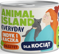 Animal Island Everyday Kitten Mokra Karma z indykiem i kaczką w pasztecie dla kociąt 185g