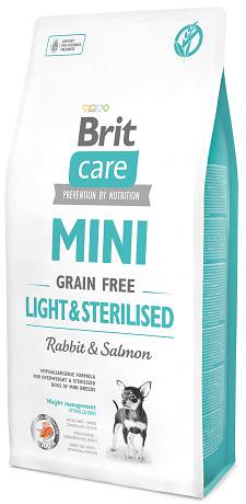 Brit Care DOG MINI Adult Light&Sterilised Grain-Free Rabbit&Salmon Karma sucha z królikiem i łososiem op. 2x7kg DWU-PAK