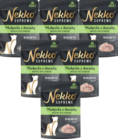 Nekko Supreme Adult Mokra Karma z makrelą i doradą dla kota 12x70g PAKIET