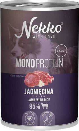 Nekko Monoprotein Adult Mokra Karma z jagnięciną dla psa 400g