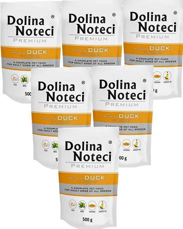 Dolina Noteci Premium DOG Adult Karma mokra z kaczka i dynią 10x500g SASZETKA PAKIET