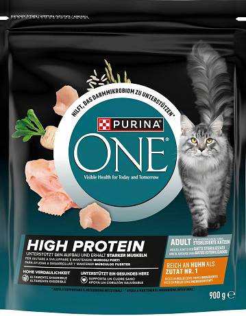 Purina ONE High Protein CAT Adult Karma sucha z kurczakiem 900g