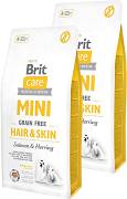 Brit Care DOG MINI Hair&Skin Grain-Free Salmon&Herring Karma sucha z łososiem i śledziem op. 2x7kg DWU-PAK