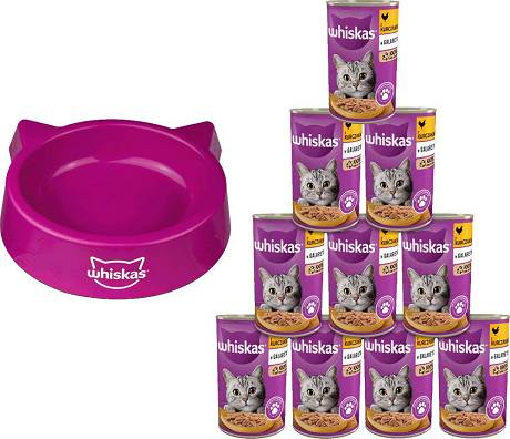 Whiskas CAT Adult Karma mokra z kurczakiem (galaretka) op. 24x400g PAKIET + MISECZKA WHISKAS GRATIS