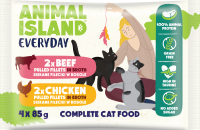 Animal Island Everyday Beef&Chicken in Broth Mokra Karma z wołowiną i kurczakiem w rosole dla kota 4x85g