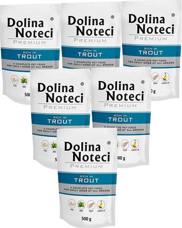 Dolina Noteci Premium DOG Adult Karma mokra z pstrągiem 10x500g SASZETKA PAKIET