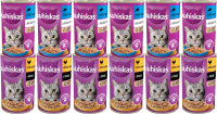 Whiskas CAT Adult Karma mokra w pasztecie i sosie Pakiet Degustacyjny op. 12x400g PAKIET